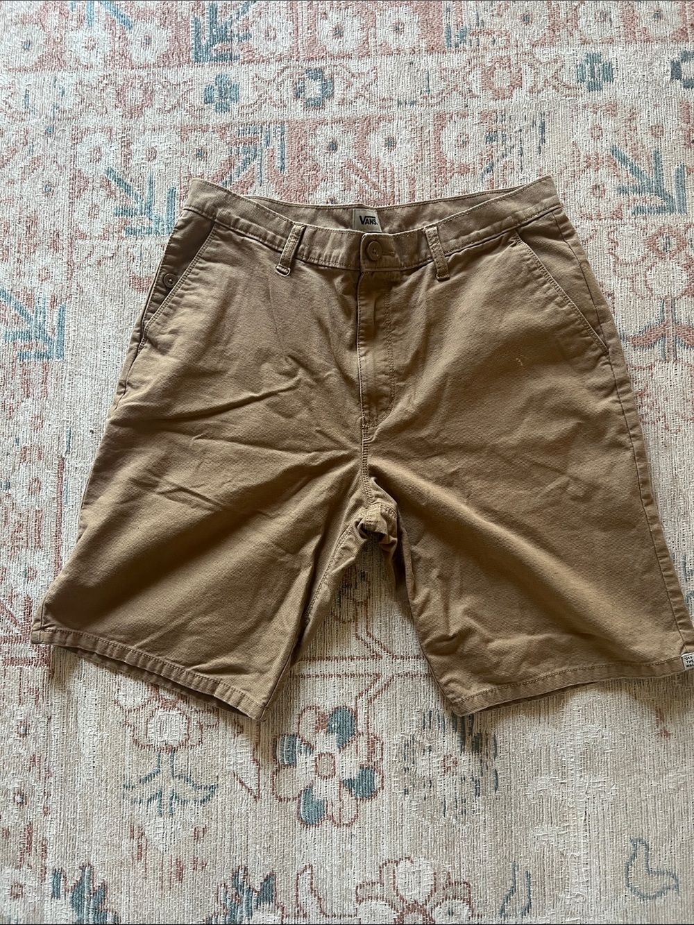 Vans Men's Tan Flat Front Chino Shorts